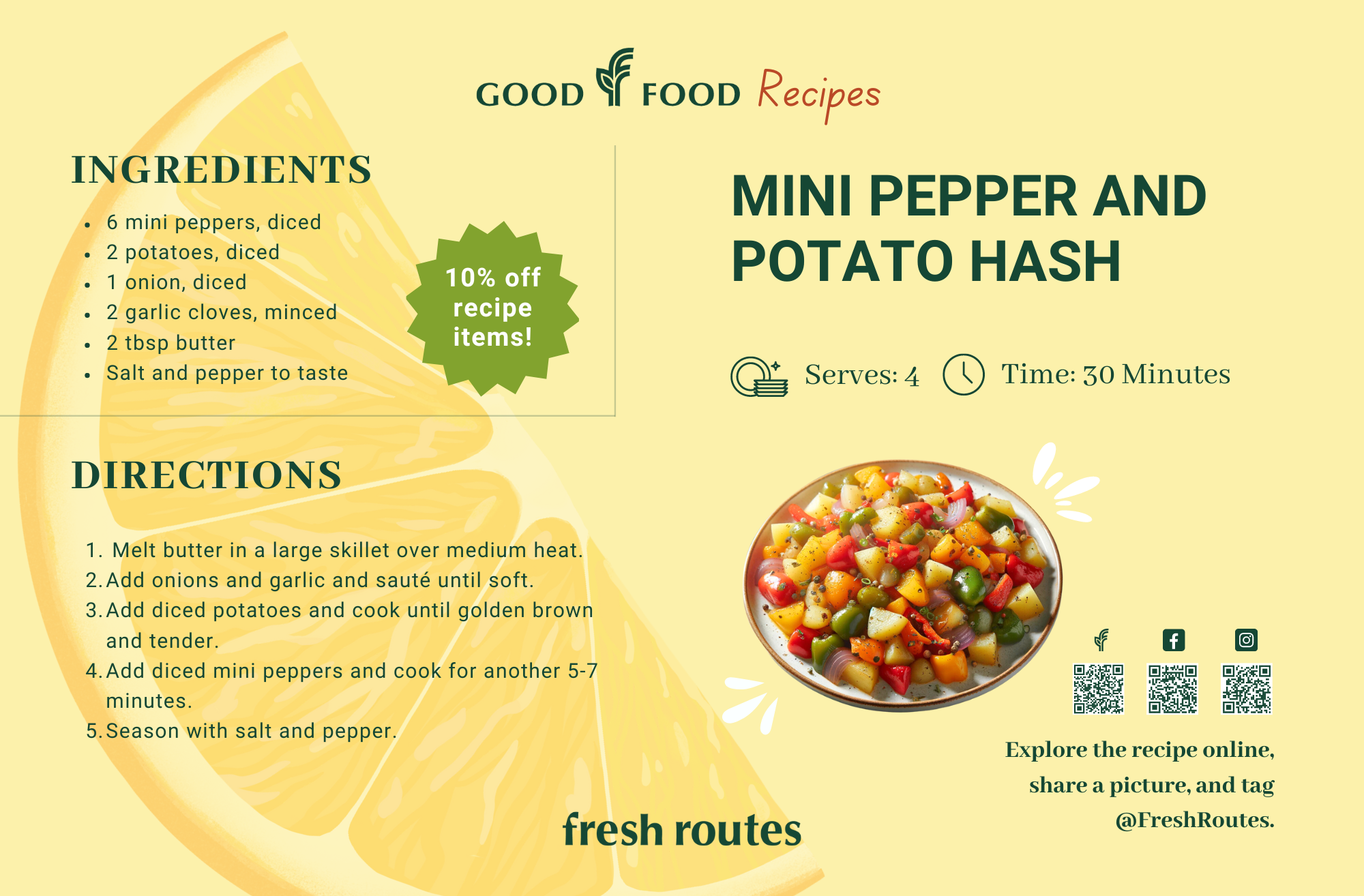 Mini Pepper and Potato Hash